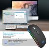 Wireless Mouse For Laptop; Rechargeable Mouse 2.4G USB Optical Wireless Mouse; LED Slim Wireless Mouse For Laptop; PC; Mac OS ; For Android ; Windows