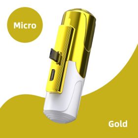 5000mAh Mini Power Bank Wireless Fast Charger Type-C Micro Portable External Battery For IPhone Xiaomi Samsung Powerbank (Color: 5000 Micro Gold)