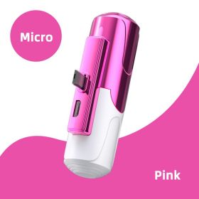 5000mAh Mini Power Bank Wireless Fast Charger Type-C Micro Portable External Battery For IPhone Xiaomi Samsung Powerbank (Color: 5000 Micro Pink)