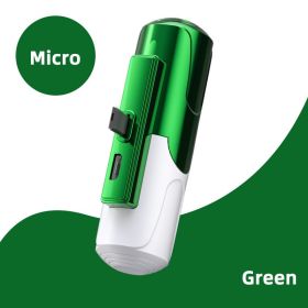 5000mAh Mini Power Bank Wireless Fast Charger Type-C Micro Portable External Battery For IPhone Xiaomi Samsung Powerbank (Color: 5000 Micro Green)