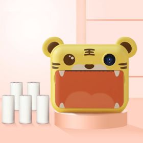 Children Instant Camera Print Camera 1080P Video Photo Digital Camera With Print Paper For Child Birthday Christmas Gift (Color: Tiger-5 rolls)